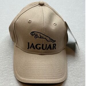 Jaguar Hat Cap America Khaki Embroidered Logo Cotton Adjustable Mens NWT